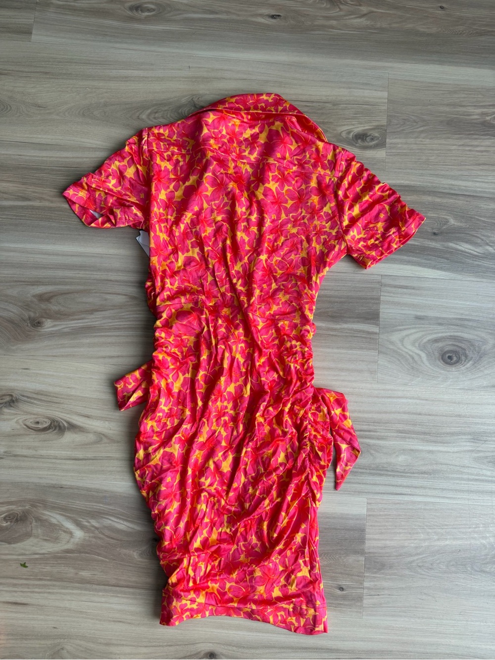 JAAF Women’s Pink & Yellow Floral Wrap Dress - size Small NEW